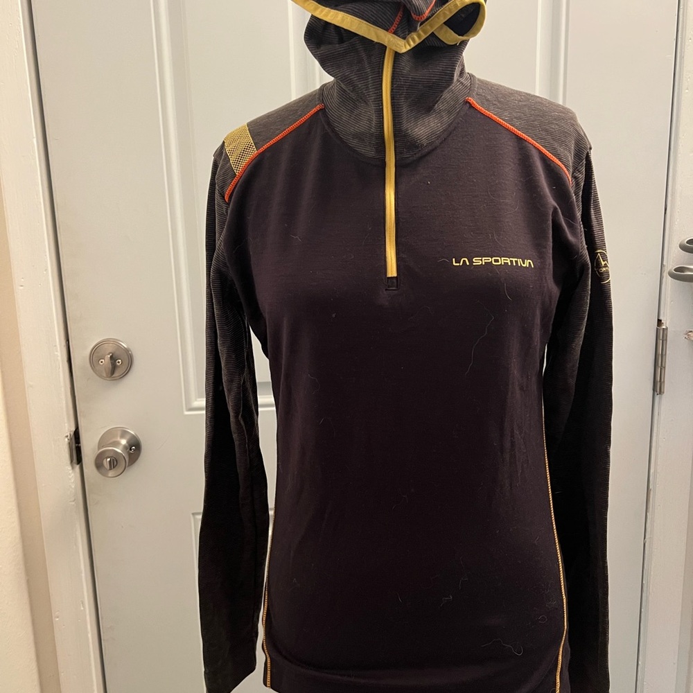 La Sportiva Men's Black Jacket with Yellow and Red Accents
